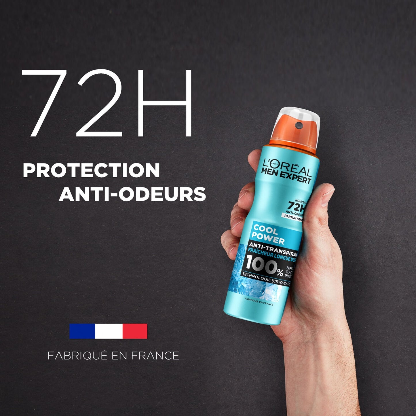 Déodorant Spray Homme Frais Cool Power 72h MEN EXPERT