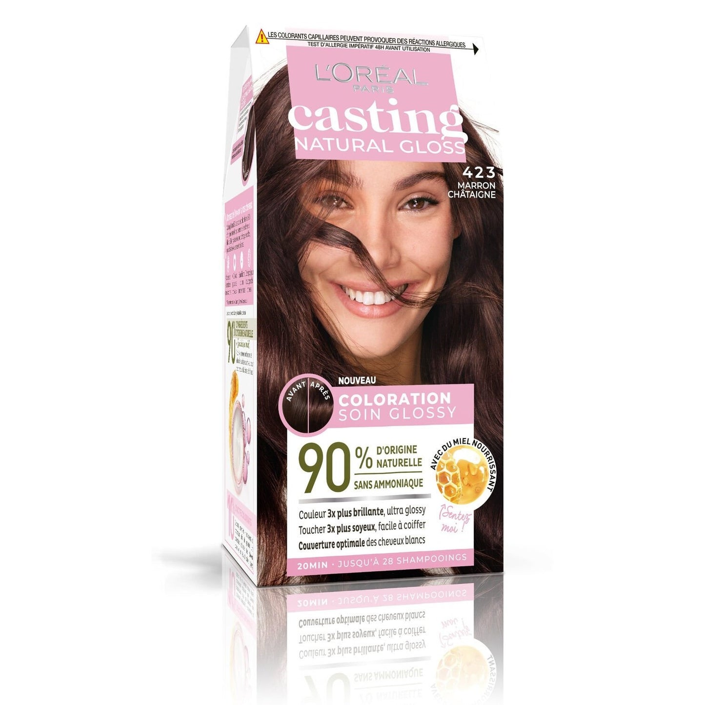 Coloration Cheveux 423 Brun Noisette Casting Natural Gloss L'OREAL PARIS