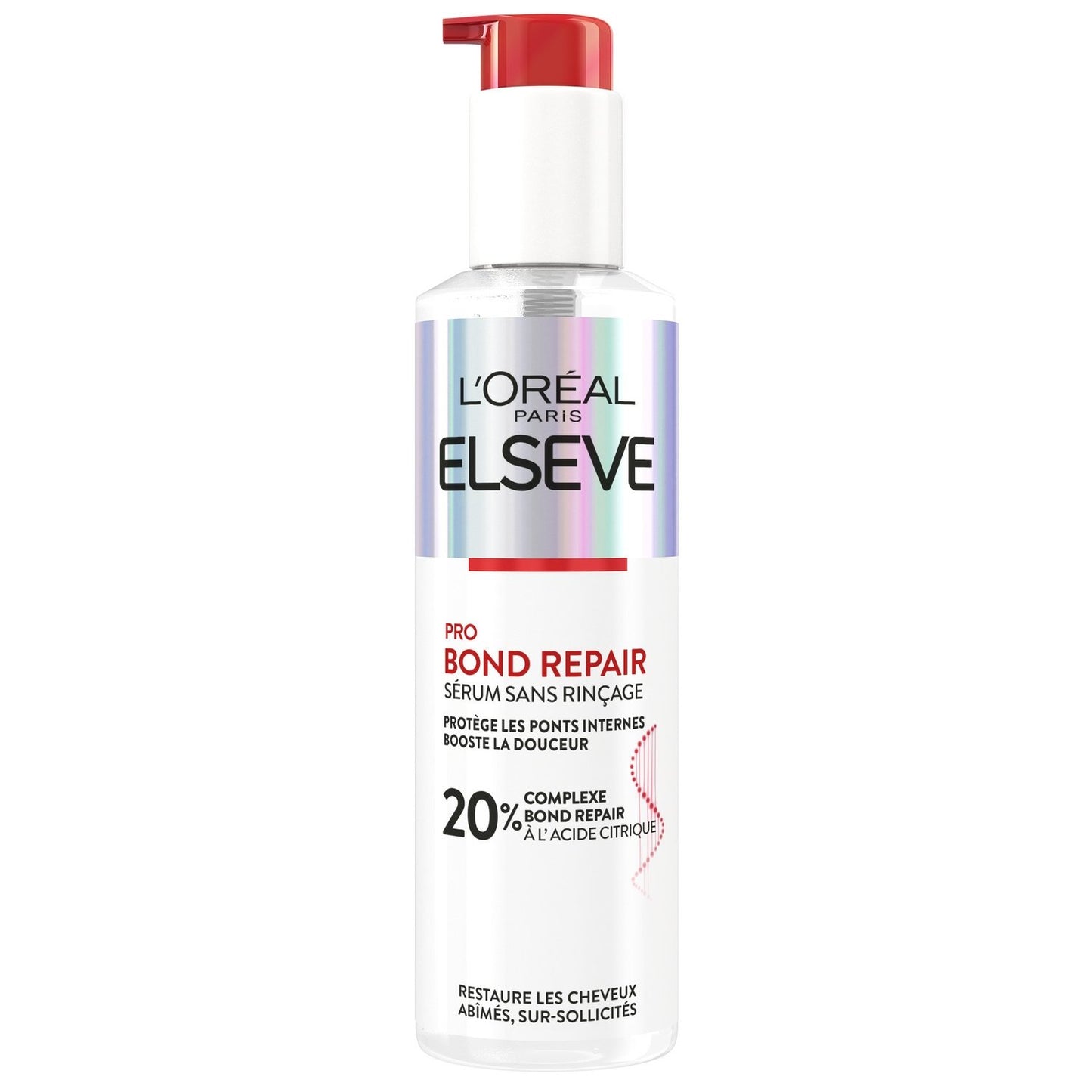 Après-Shampoing Réparateur Cheveux Abîmés Acide Citrique Sans Rinçage Elseve L'OREAL PARIS le flacon-pompe de 150mL