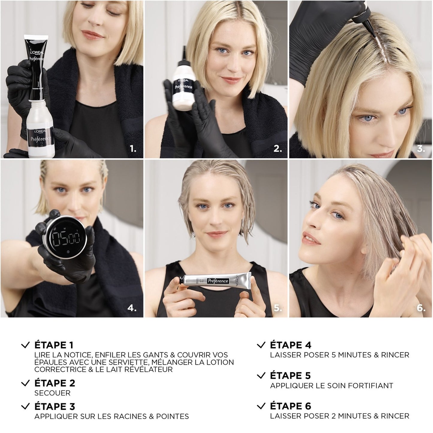 Coloration Permanente Blond Cendré 01 Soin Patine Post-Décoloration Neutralisation Longue Durée Préférence L'OREAL PARIS