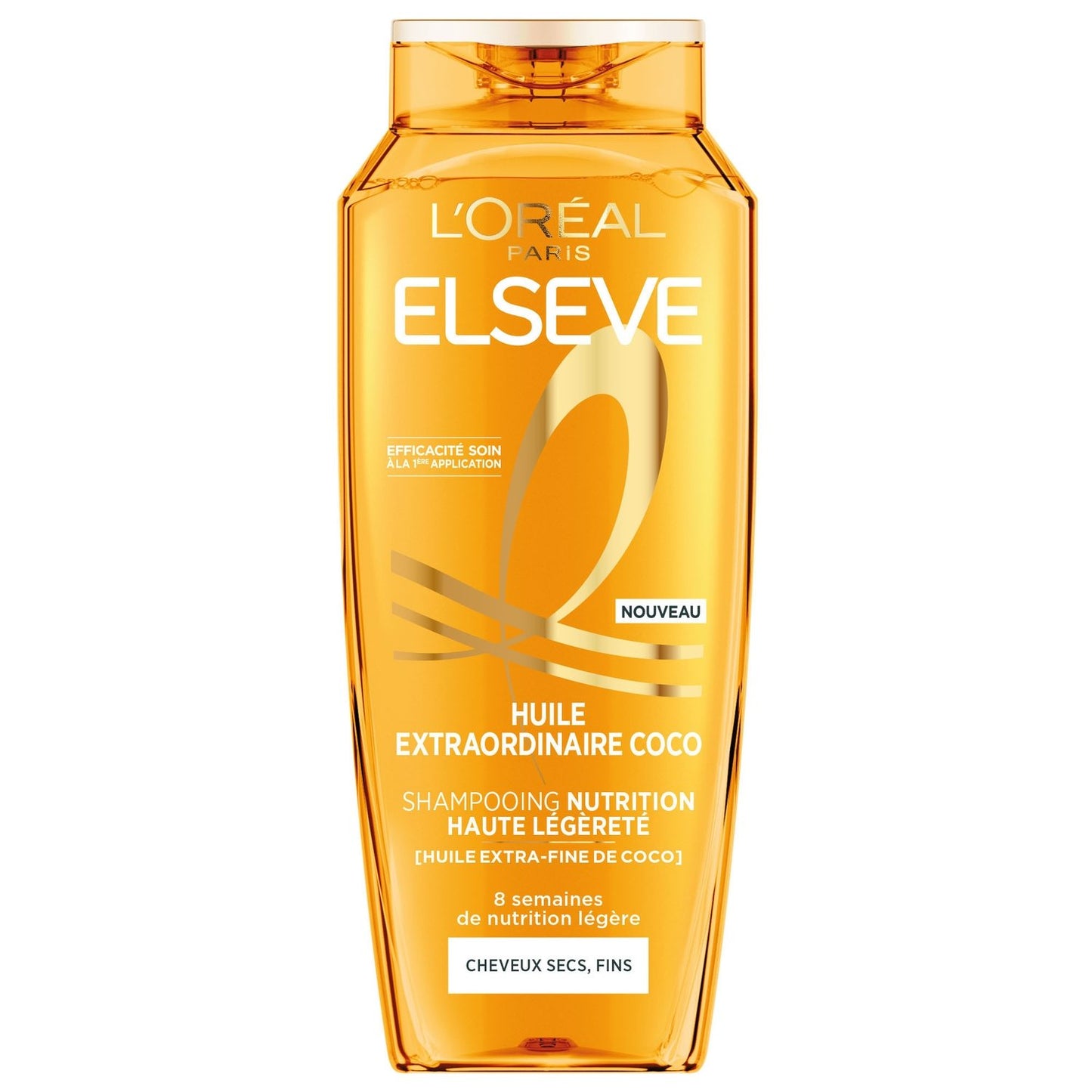 Shampoing Nourrissant Cheveux Secs et Fins Huile Extraordinaire de Coco Elseve L'OREAL PARIS le flacon de 250mL