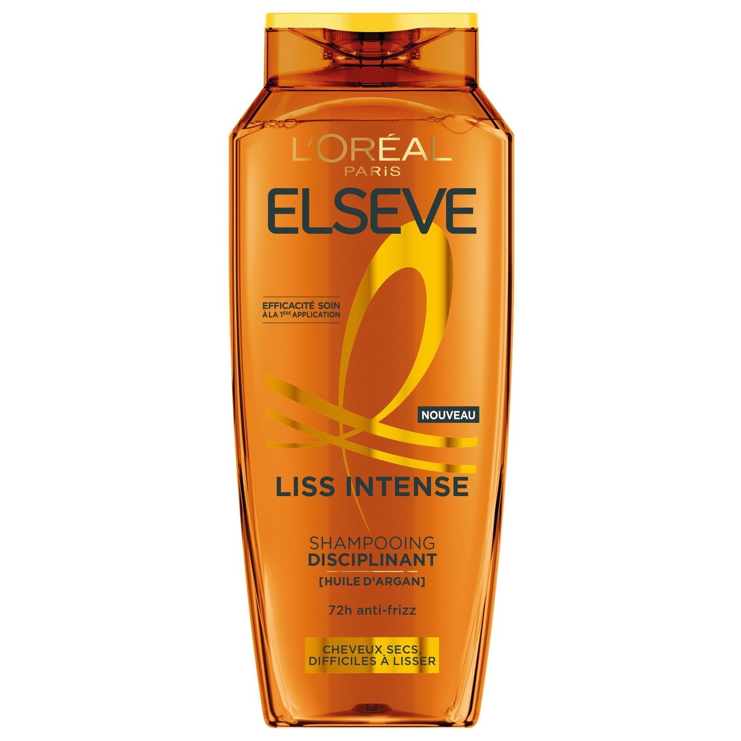 Shampoing Disciplinant Cheveux Secs et Difficiles à Lisser Huile d'Argan Liss Intense Elseve L'OREAL PARIS le flacon de 300mL