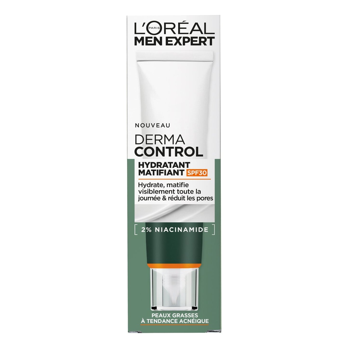 Soin Hydratant Visage Homme Matifiant Anti-Brillance Niacinamide Spf30 Derma Control Men Expert L'OREAL PARIS le flacon de 40mL