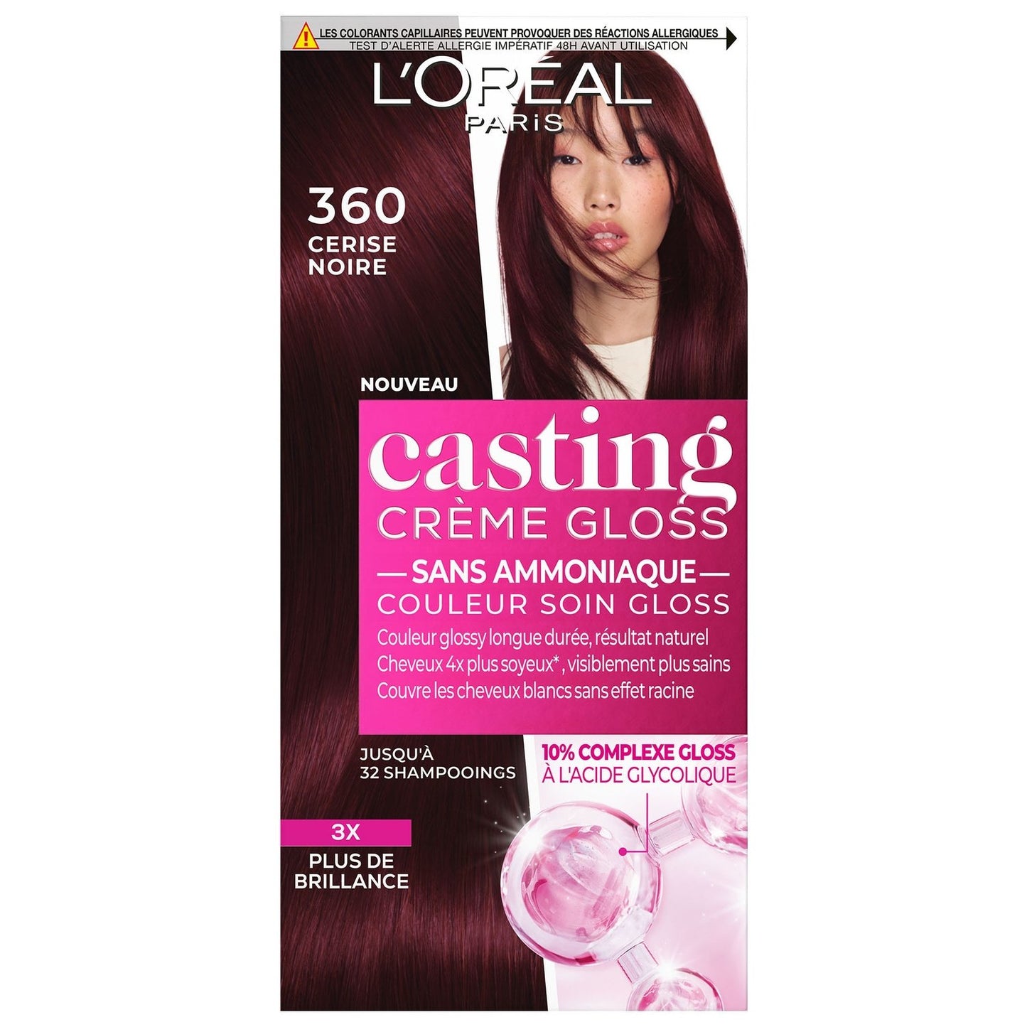 Coloration Sans Ammoniaque 360 Cerise Noire CASTING CREME GLOSS la coloration