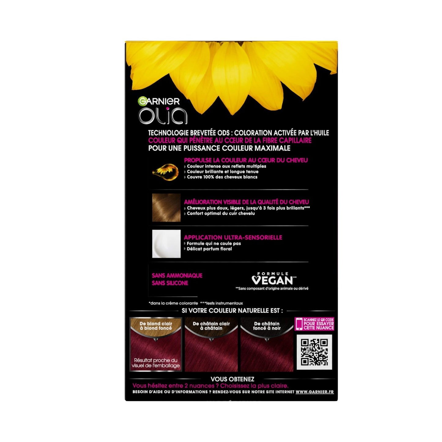 Coloration Permanente Sans Amoniaque 6. 66 Carmin Éclatant Activée par l'Huile Olia GARNIER