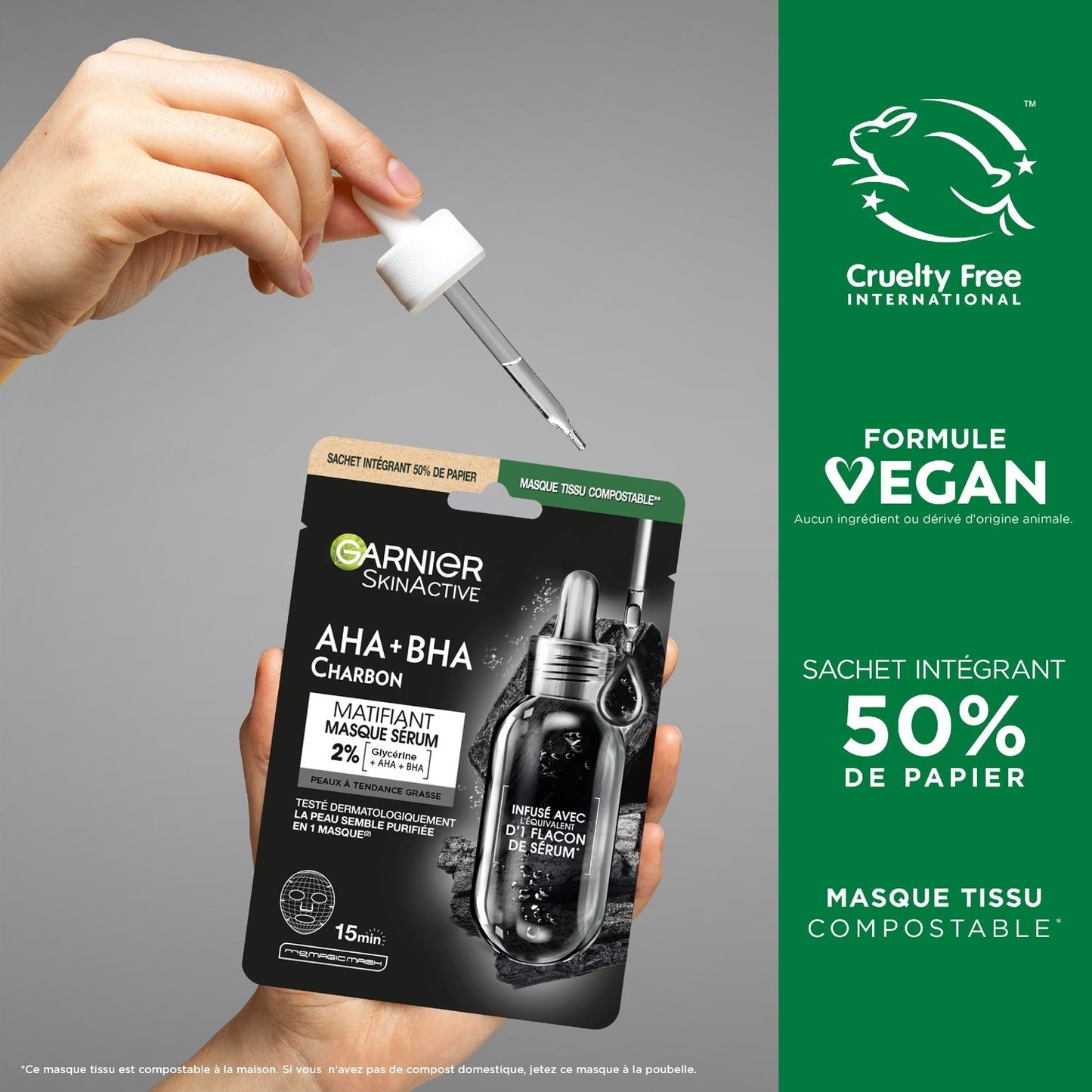 Masque Visage Tissu Charbon Végétal Skinactive GARNIER