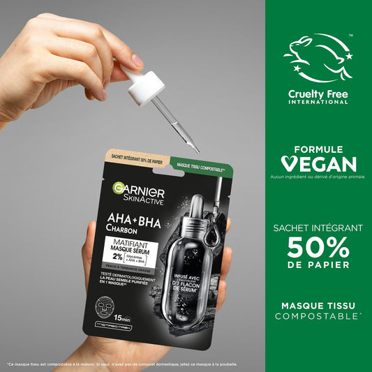 Masque Visage Tissu Charbon Végétal Skinactive GARNIER