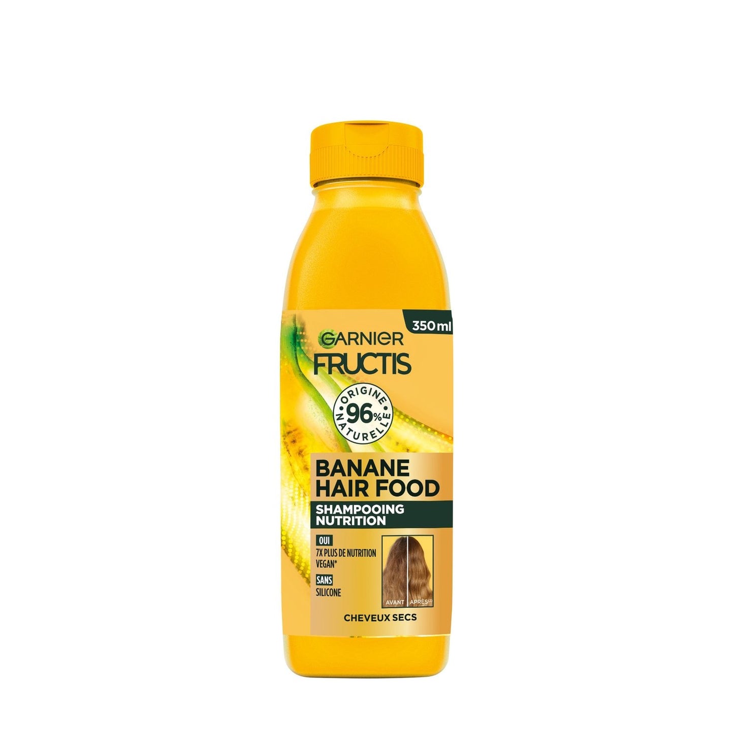 Shampoing Nourrissant Cheveux Secs Banane Vegan Gamme Hair Food GARNIER le flacon de 350mL