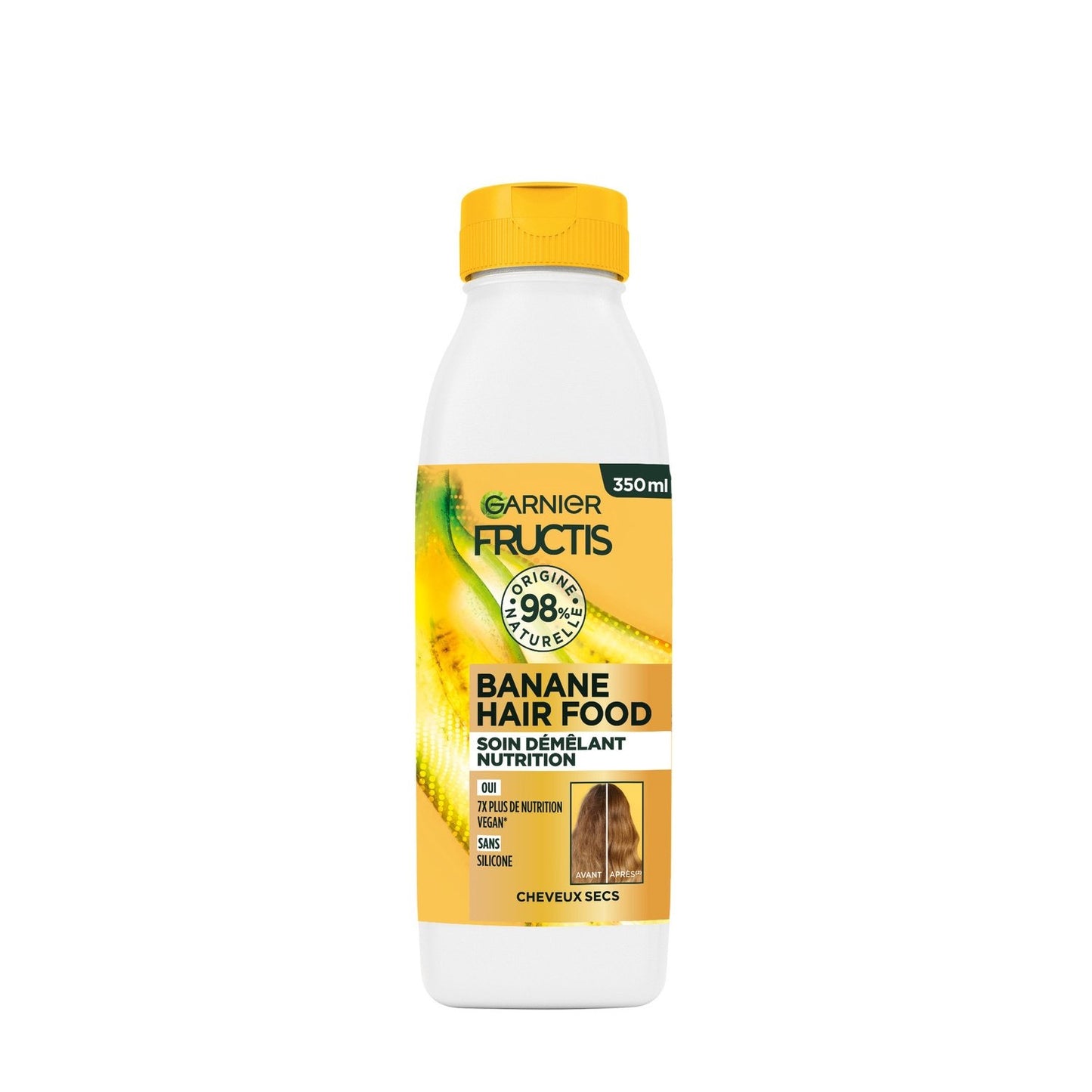 Après-Shampoing Nourrissant Cheveux Secs Banane Vegan Hair Food GARNIER Le flacon de 350ml