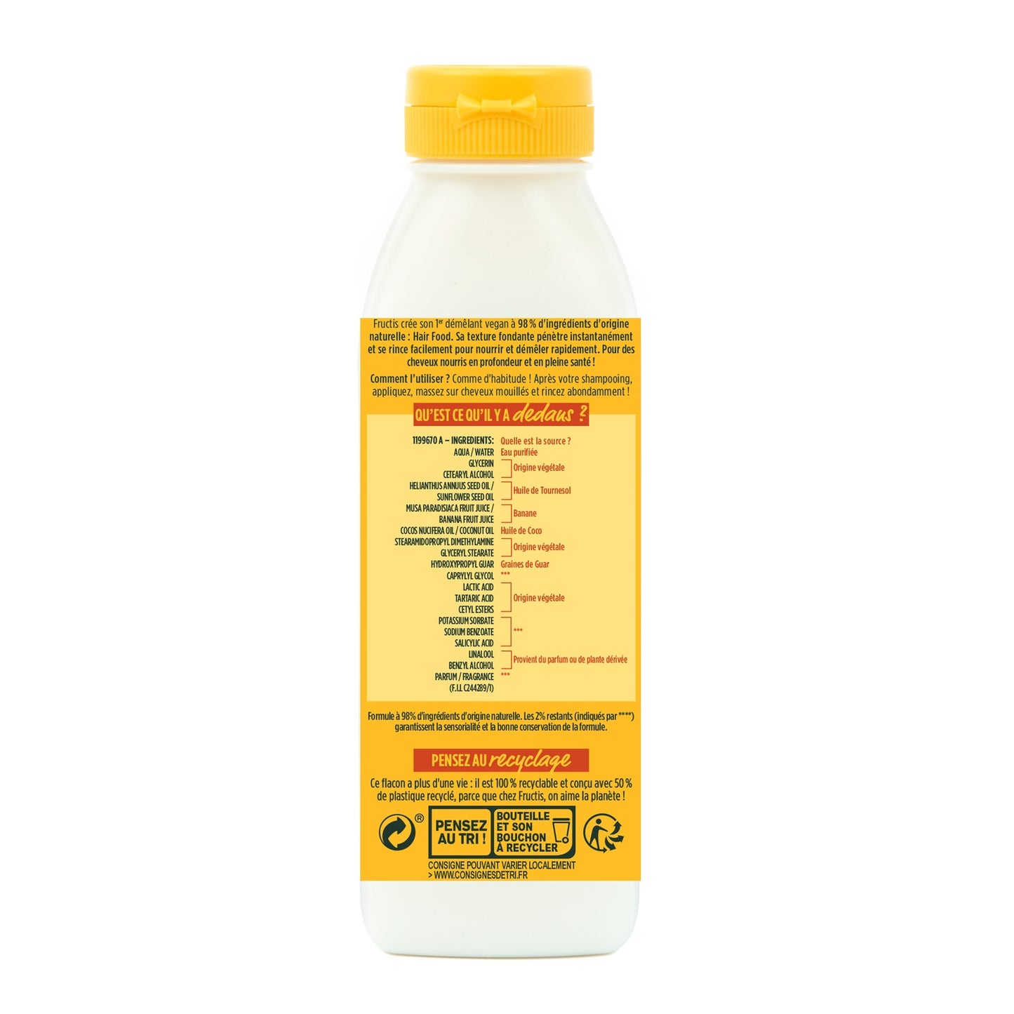 Après-Shampoing Nourrissant Cheveux Secs Banane Vegan Hair Food GARNIER