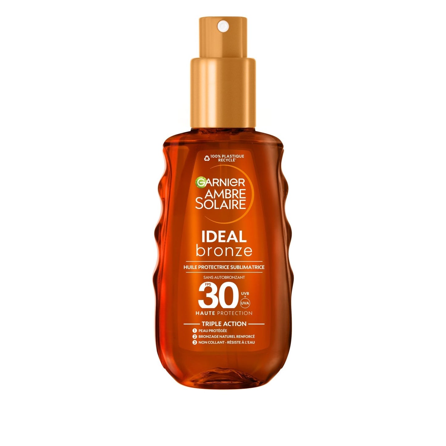Huile Solaire Corps Spf 30 Sublimatrice Protège et Nourrit Ideal Bronze Ambre Solaire GARNIER le flacon de 150mL