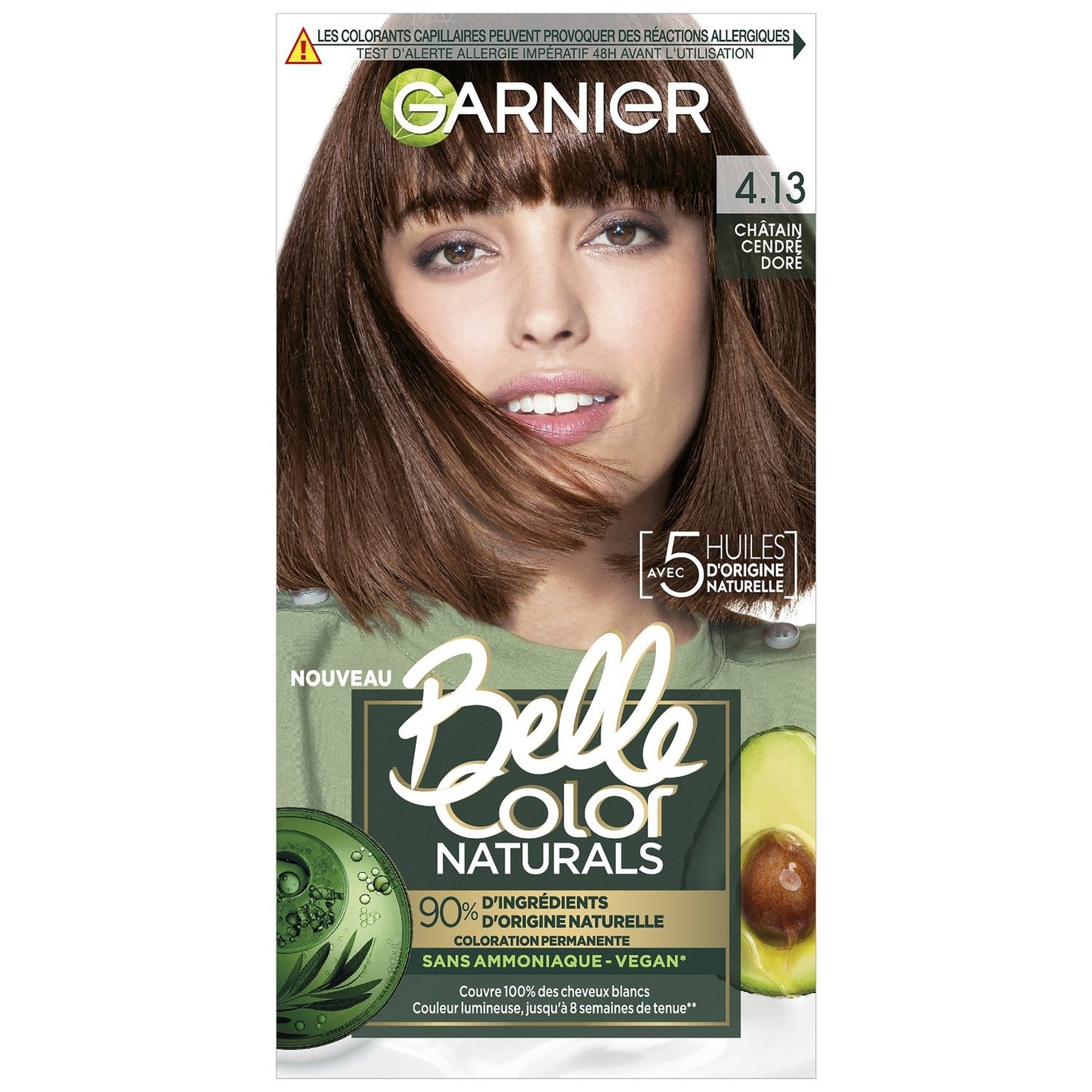 Permanente Haarfarbe 4.13 Goldenes Aschbraun BELLE COLOR