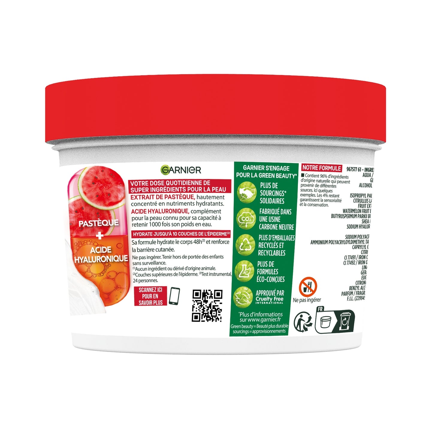 GARNIER Body Super Food Watermelon Body Cream for Dehydrated Skin