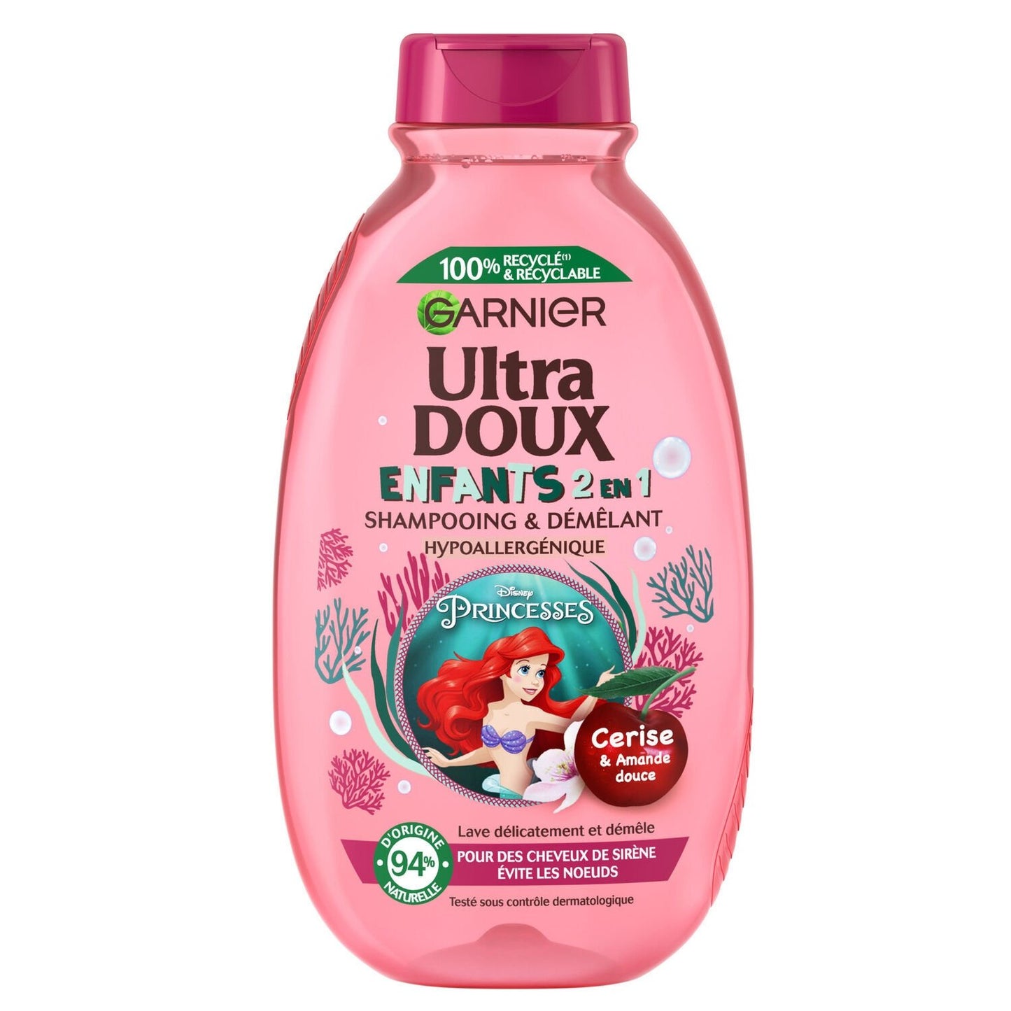 Shampoing & Démêlant Disney Petite Sirène Ennt Cerise & Amande Douce ULTRA DOUX