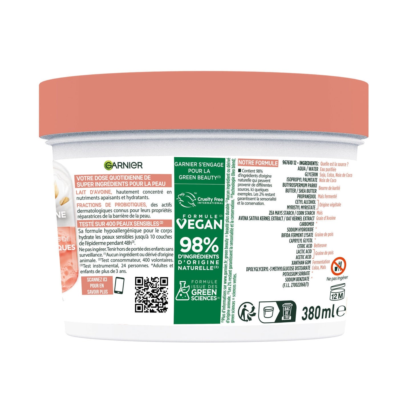 GARNIER Body Super Food Oat Milk and Probiotic Body Cream