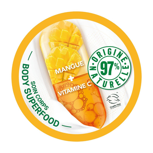 Crème Corps Peau Normale à Sèche Éclat Mangue et Vitamine C Body Super Food GARNIER