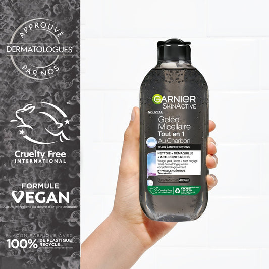 Démaquillant Gellée Micellaire au Charbon Skinactive GARNIER