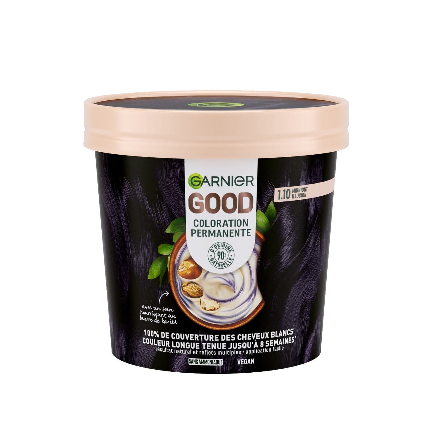 Coloration 1.10 Illusion Minuit Sans Ammoniaque Couvre 100% Cheveux Blancs Good GARNIER