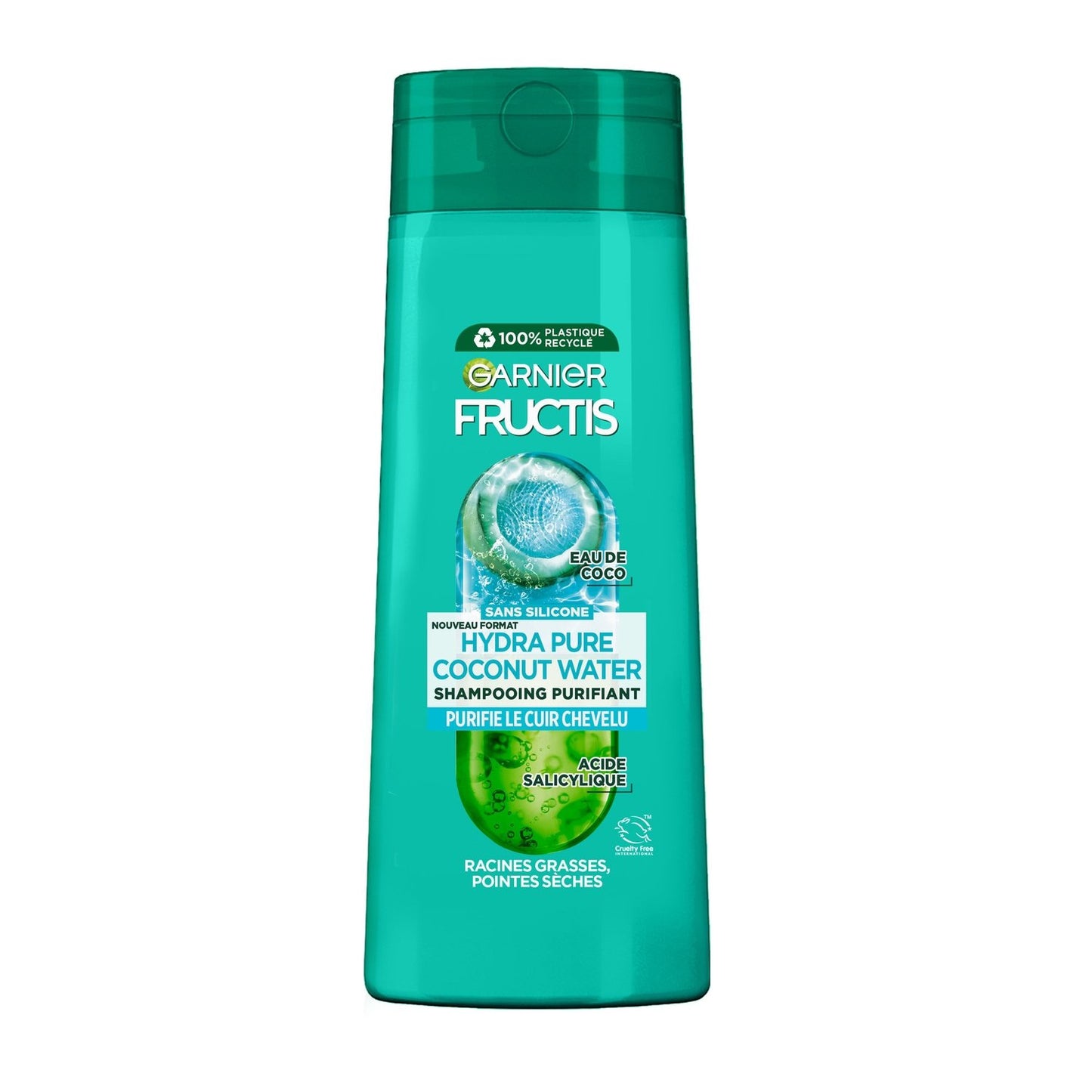 Shampoing Purifiant Racines Grasses Pointes Sèches Eau de Coco Fructis GARNIER le flacon de 300mL