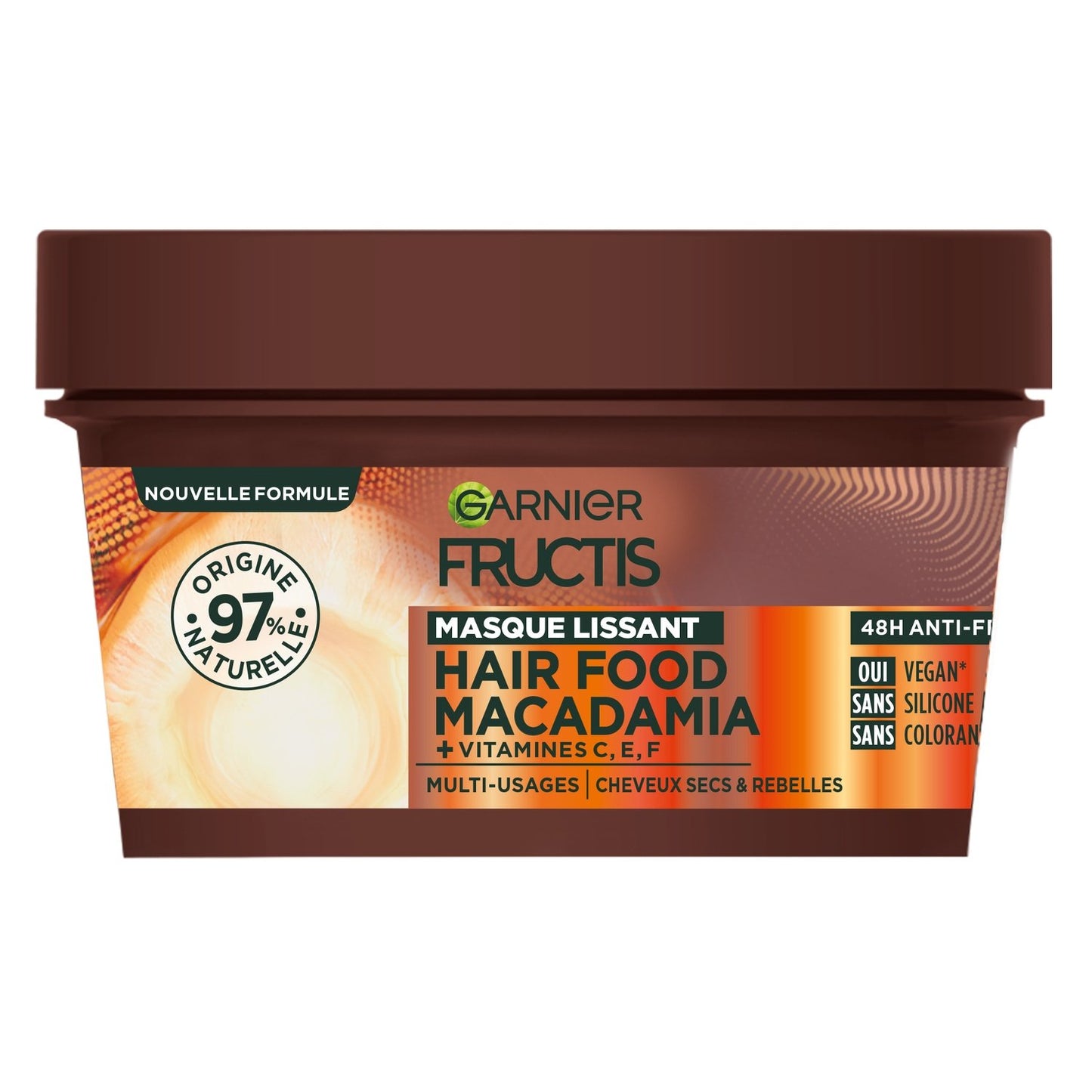 Masque Nourrissant Macadamia Cheveux Secs FRUCTIS le pot de 320mL
