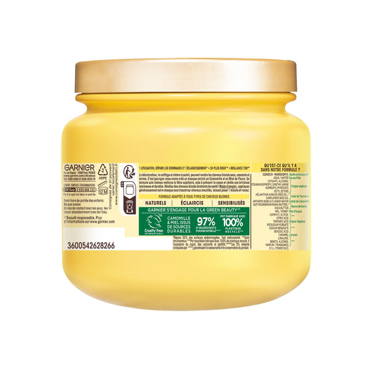 Masque Illuminant Réparateur Cheveux Blonds Naturels Ou Méchés Camomille Miel De Fleurs ULTRA DOUX