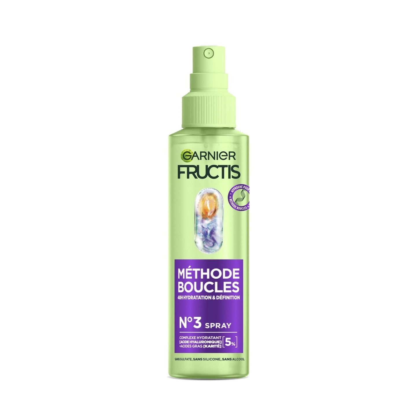Soin Spray Méthode Boucles 48h Hydratation et Définition N°3 Fructis GARNIER le spray de 150mL