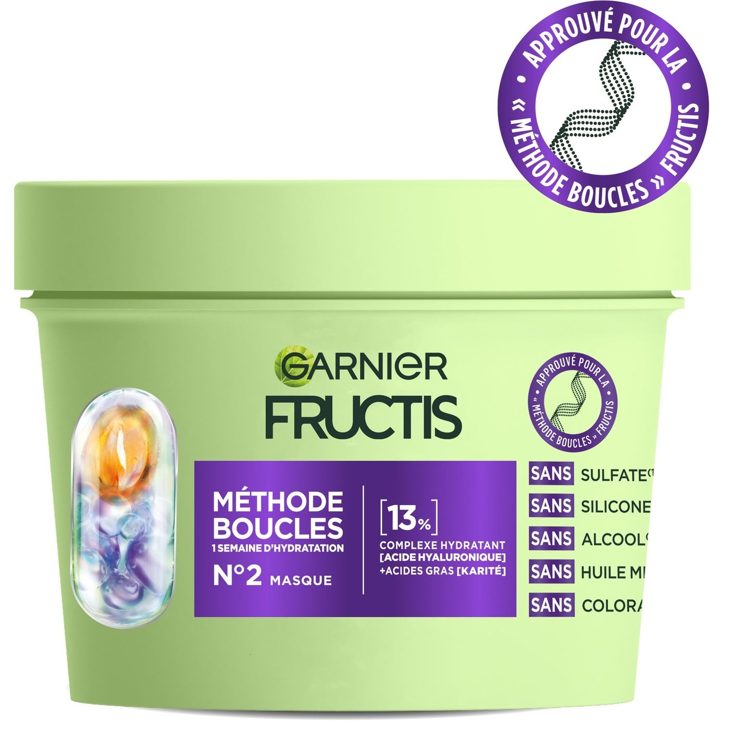 Masque Capillaire Hydratant Méthode Boucles Fructis GARNIER le pot de 370mL