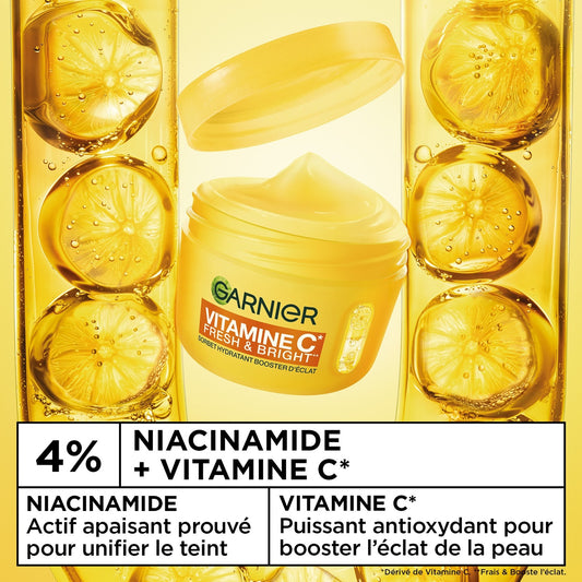 Crème Visage Sorbet Hydratante Booster d'éclat Vitamine C Fresh & Bright GARNIER