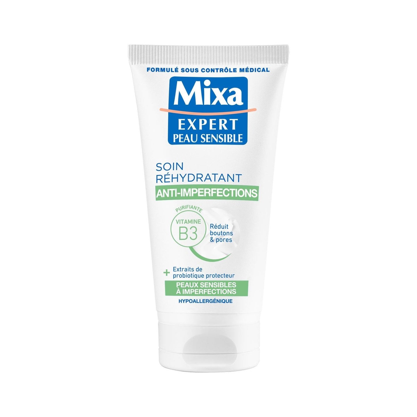 Crème Visage Très Hydratant Anti-Imperfections 2 en 1 MIXA le flacon de 50mL