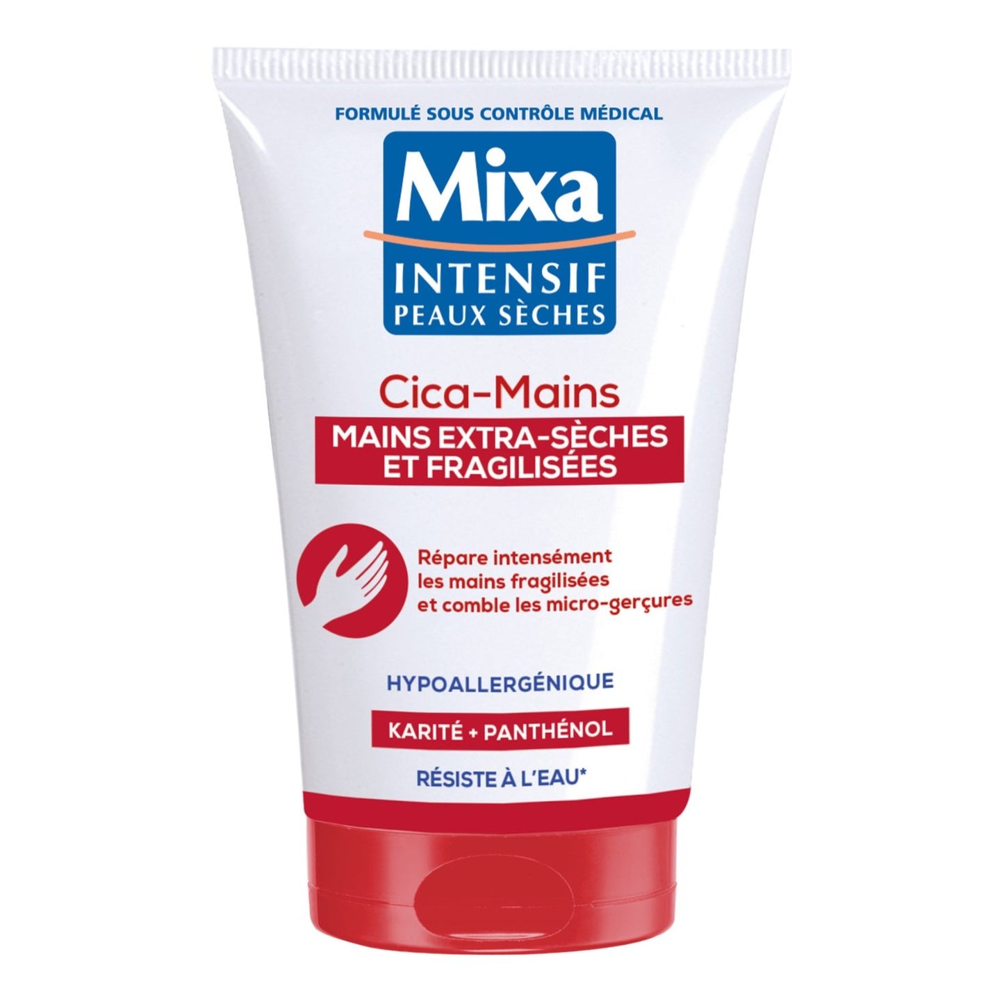 Crème Main Sèches à Très Sèches Cica Réparatrice Intense Hypoallergénique MIXA le tube de 50mL