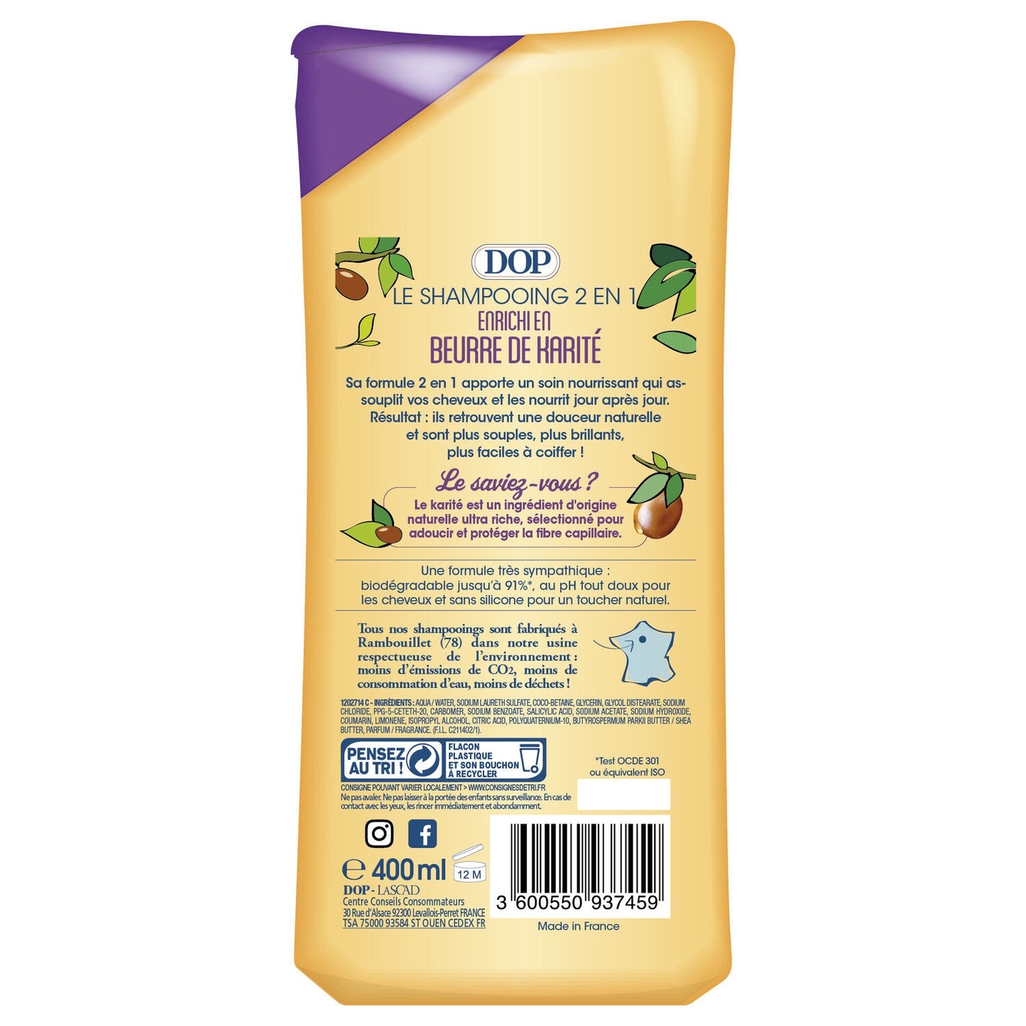 Shampoing Cheveux Très Secs Karité DOP