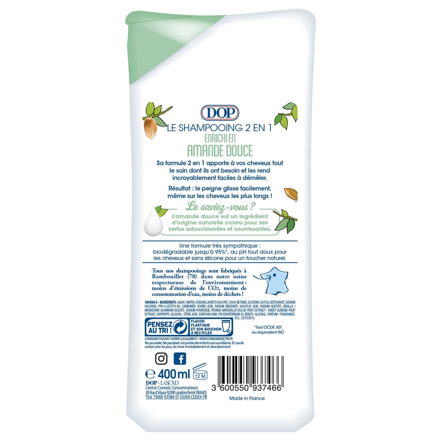 Shampoing Cheveux Normaux Amande Douce DOP