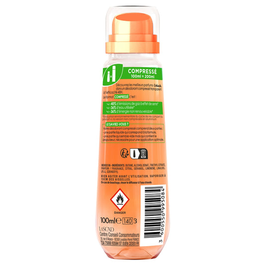 USHUAIA Komprimiertes Antitranspirant-Spray Deodorant 48h Wirksamkeit Orangenblüte