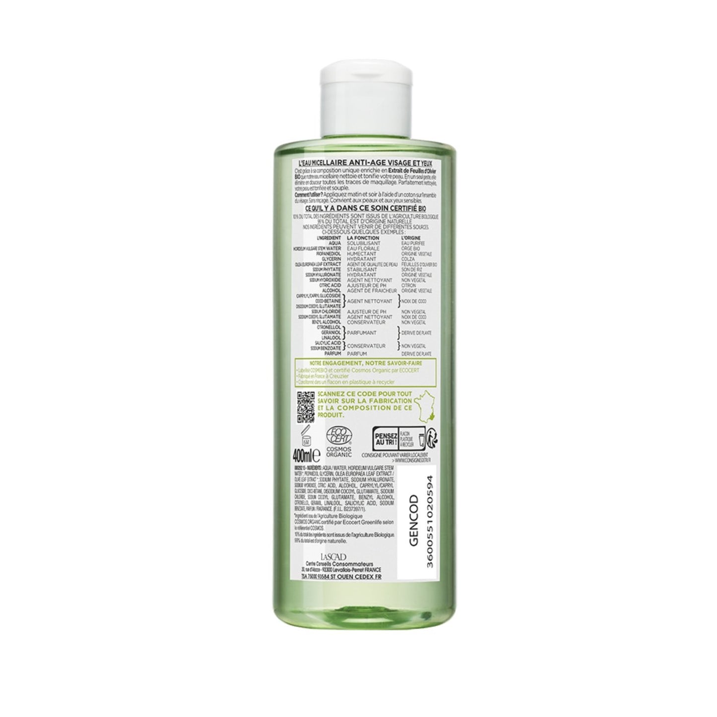 Organic Anti-Aging Micellar Water for Face & Eyes LA PROVENCALE BIO