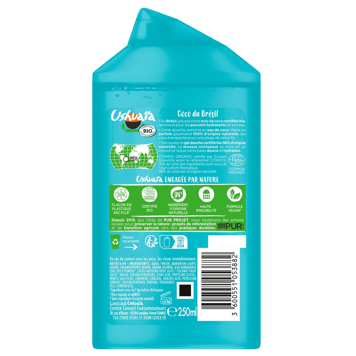 USHUAIA Organic Moisturizing Coconut Shower Gel