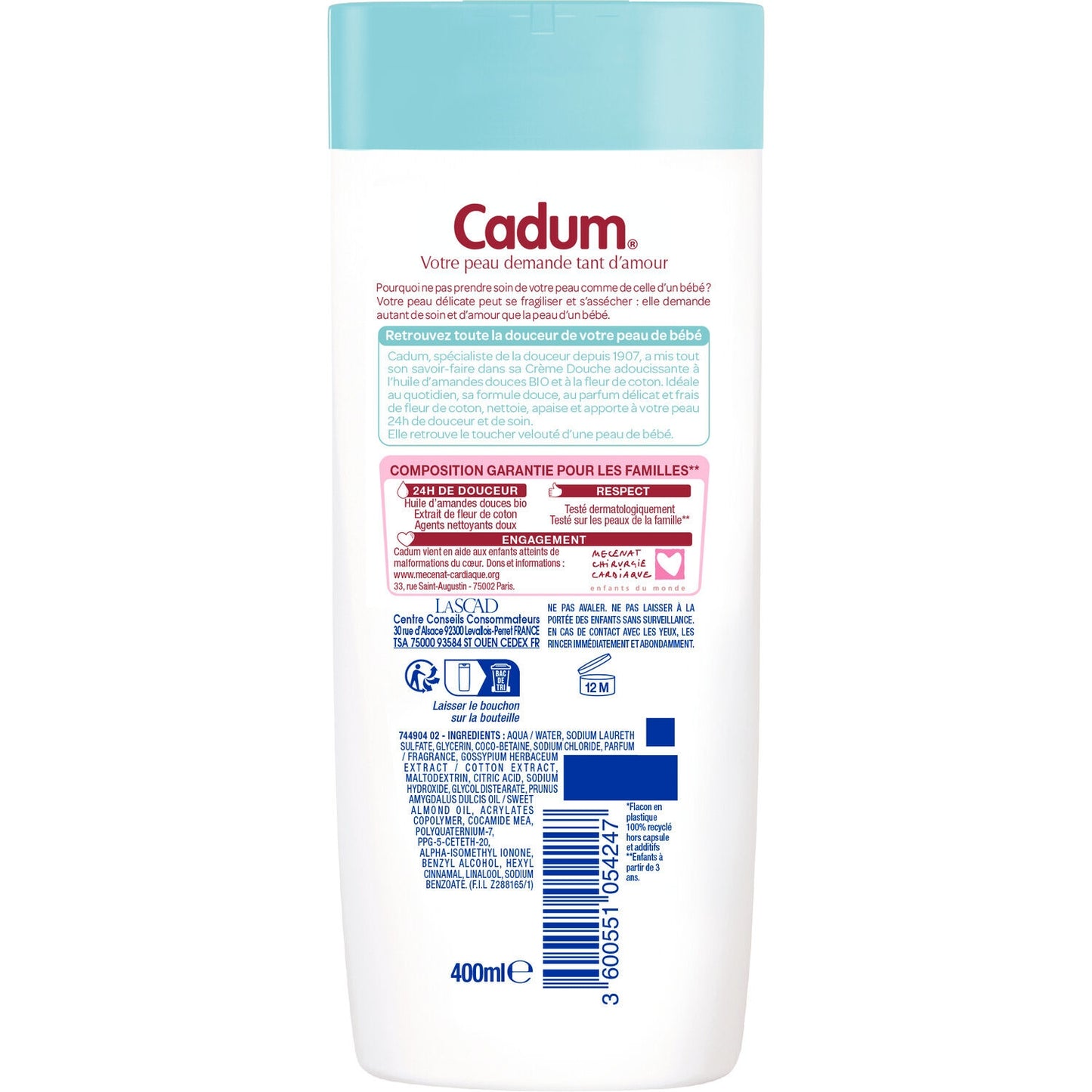CADUM Cotton Flower Velvet Softness Shower Cream