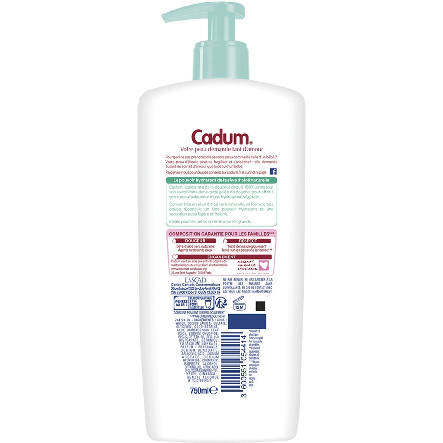 CADUM Aloe Vera Moisturizing Shower Gel
