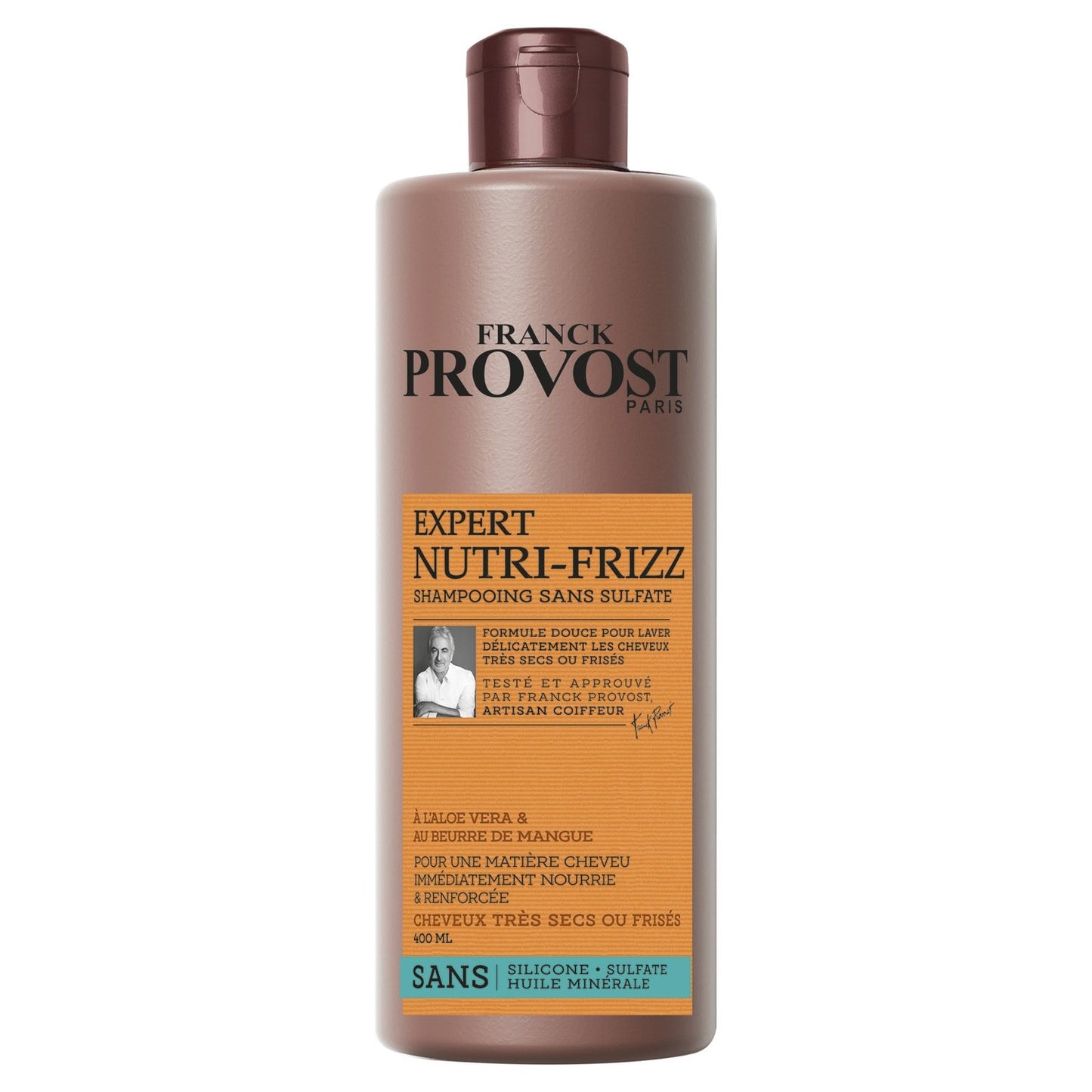 Nutri-Frizz Shampoo für sehr trockenes oder lockiges Haar mit Aloe Vera und Mangobutter und FRANCK PROVOST
