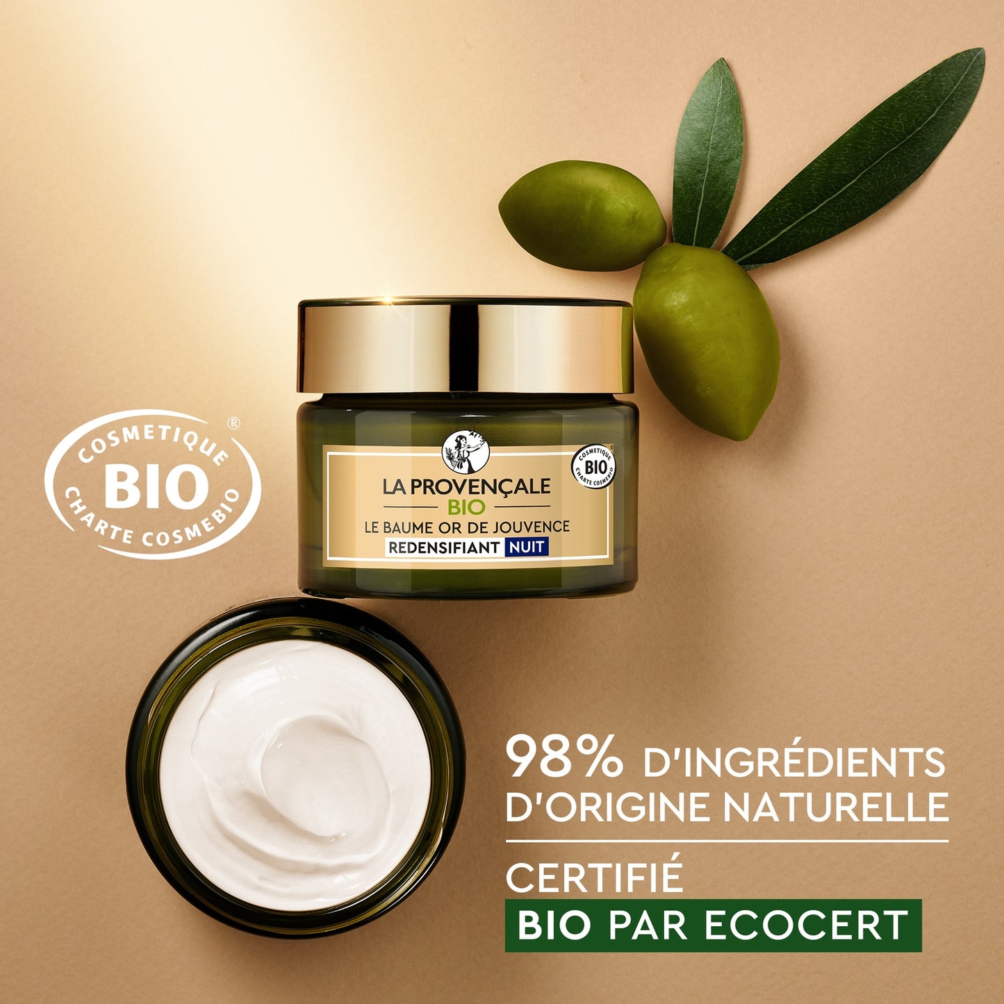 Organic Anti-Aging Night Face Cream Gold of Youth LA PROVENÇALE BIO