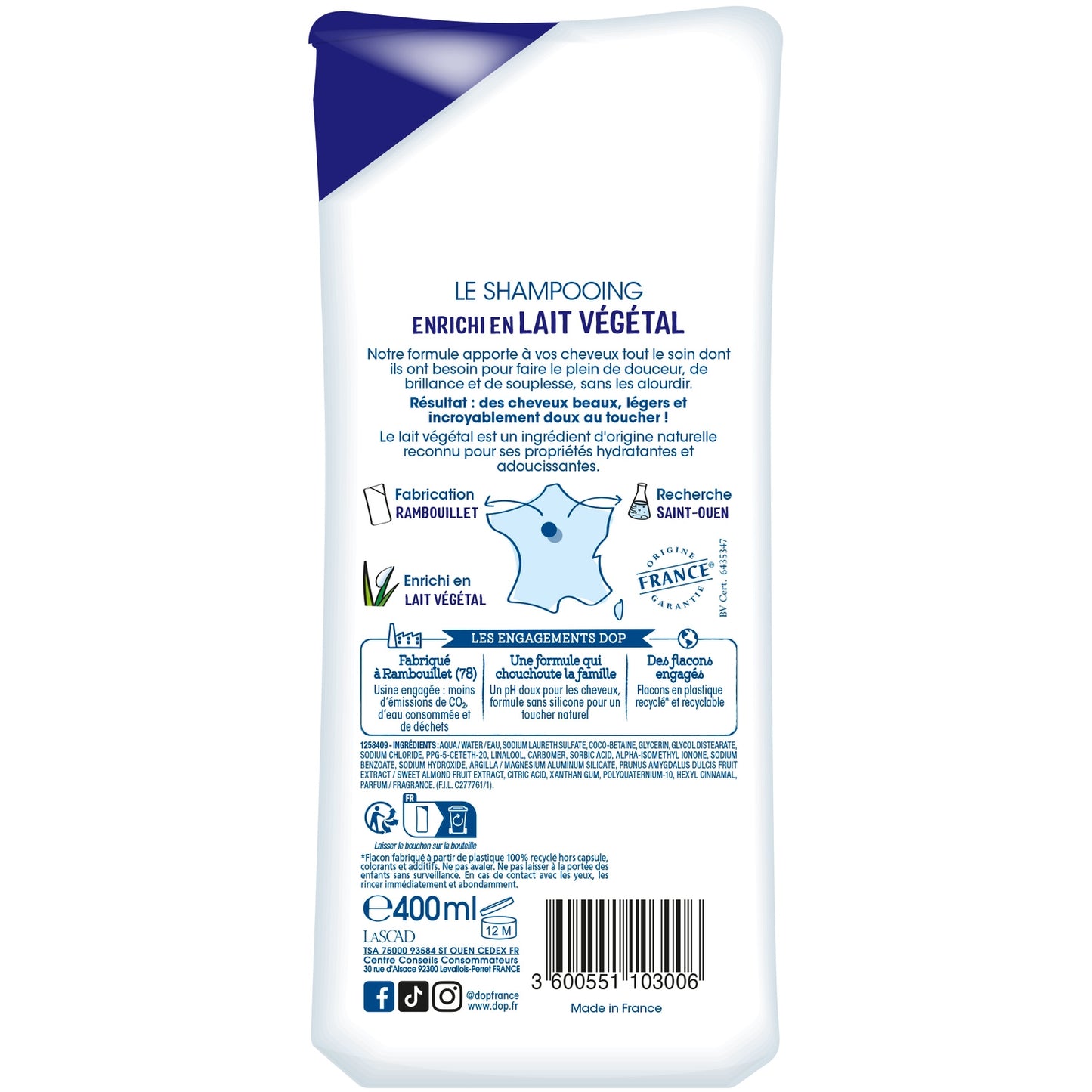 Shampoing Très Doux Lait Végétal DOP