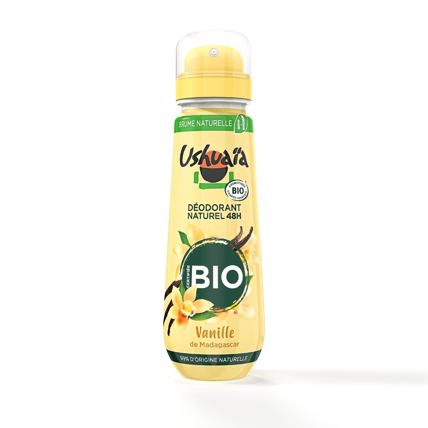 USHUAIA Bio-Deodorant-Spray, komprimiert, 48 Stunden Wirksamkeit, Madagaskar-Vanille
