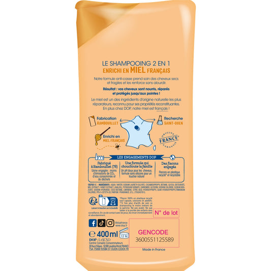 DOP 2-in-1 Very Gentle Nourishing Shampoo for Dry Hair with Honey
