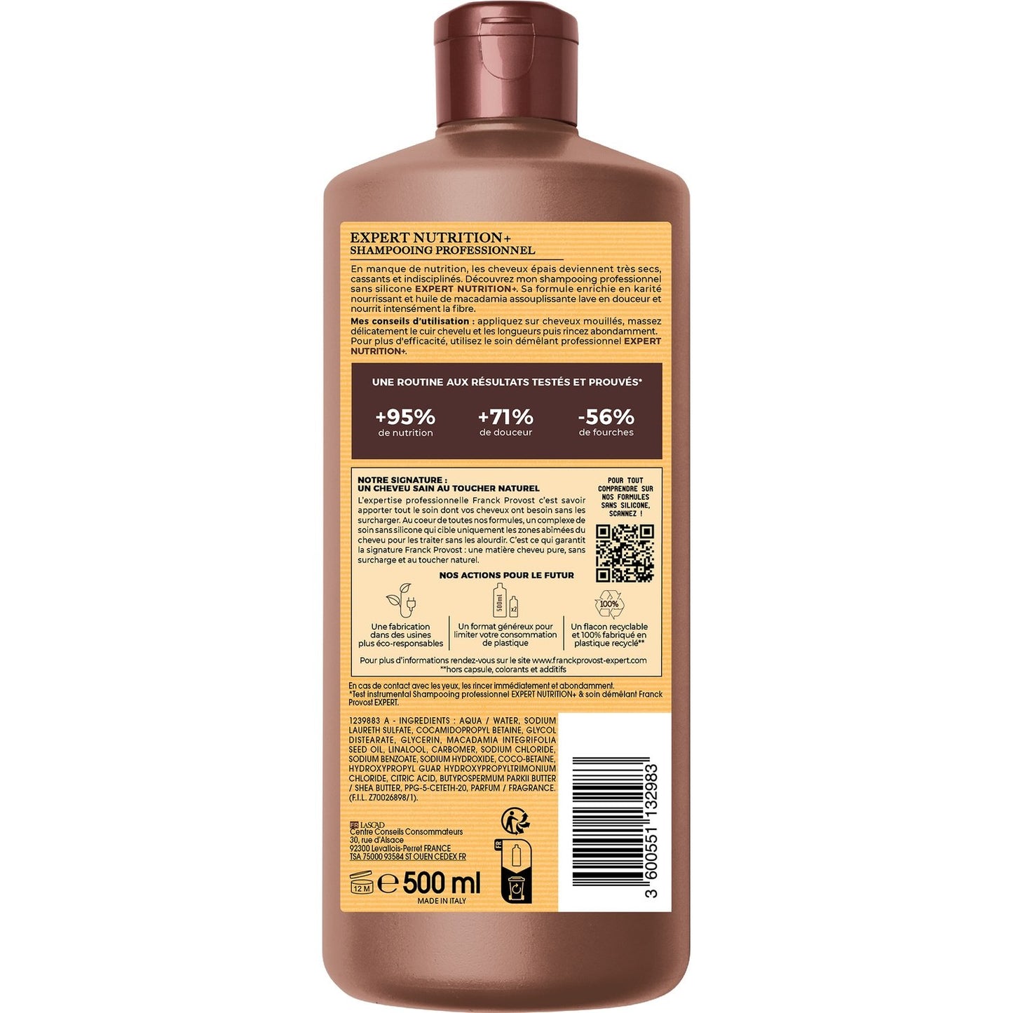 Pflegendes Shampoo für sehr trockenes und dickes Haar mit Sheabutter und Macadamiaöl und Coloration von FRANCK PROVOST