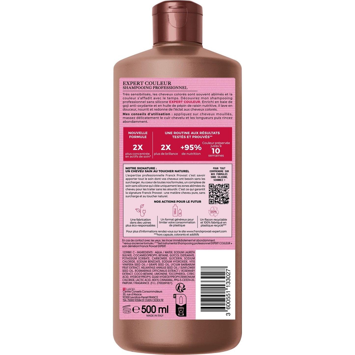 Shampoo for Colored Hair with Goji Berry and Grape Seed Oil and Coloring by FRANCK PROVOST