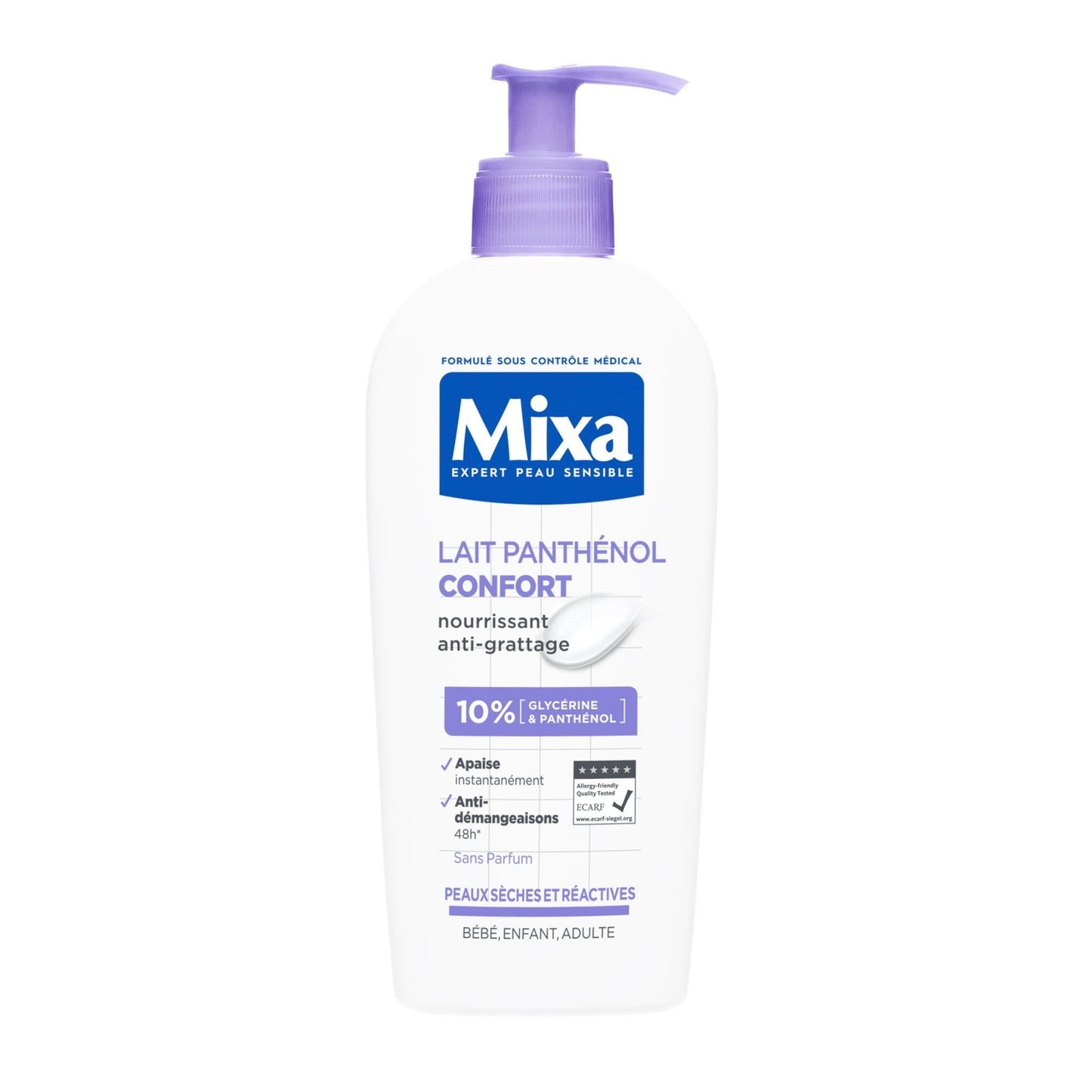 Lait Corps Anti-Démangeaisons Panthénol Confort MIXA le flacon de 250ml