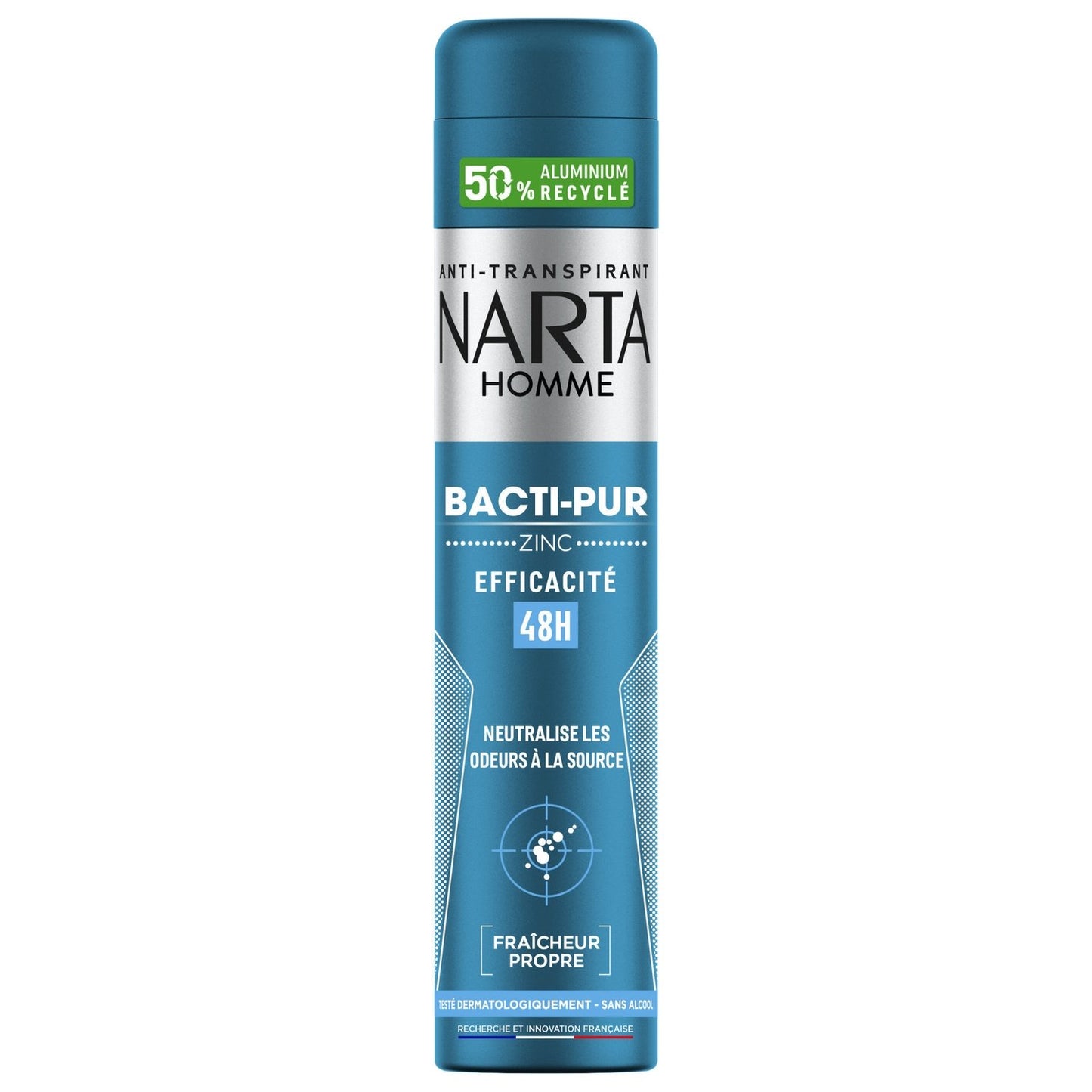 Déodorant Spray Homme Anti-Bactérien au Zinc Bacti-Pur NARTA HOMME le flacon de 200mL