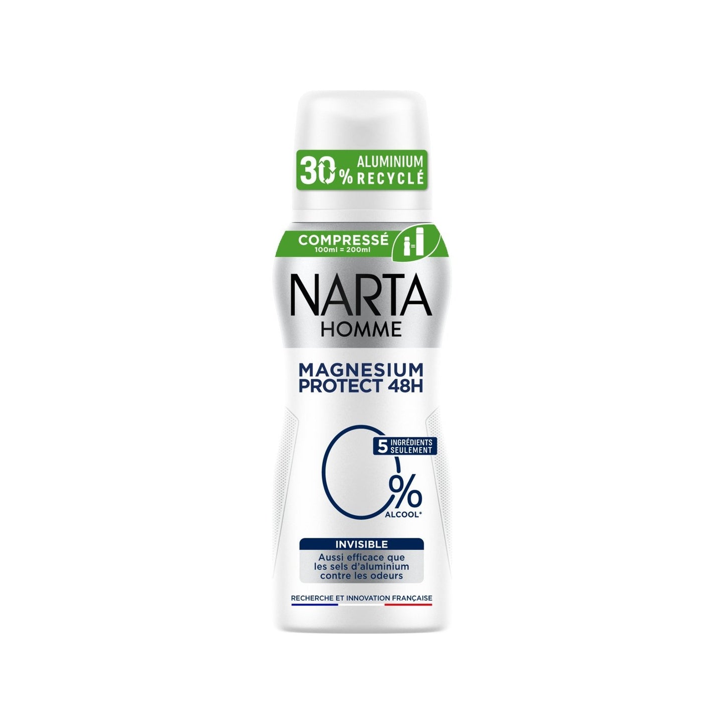 NARTA HOMME Deodorant-Spray für Herren, komprimiert, Magnesium Protect, Anti-Trace