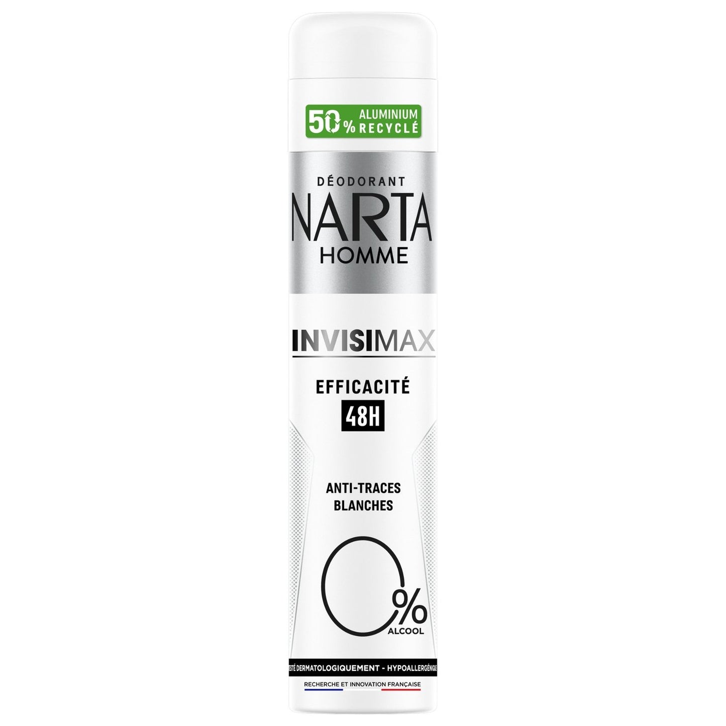 Déodorant Spray Homme Anti-Traces Invisimax 0% NARTA le flacon de 200mL