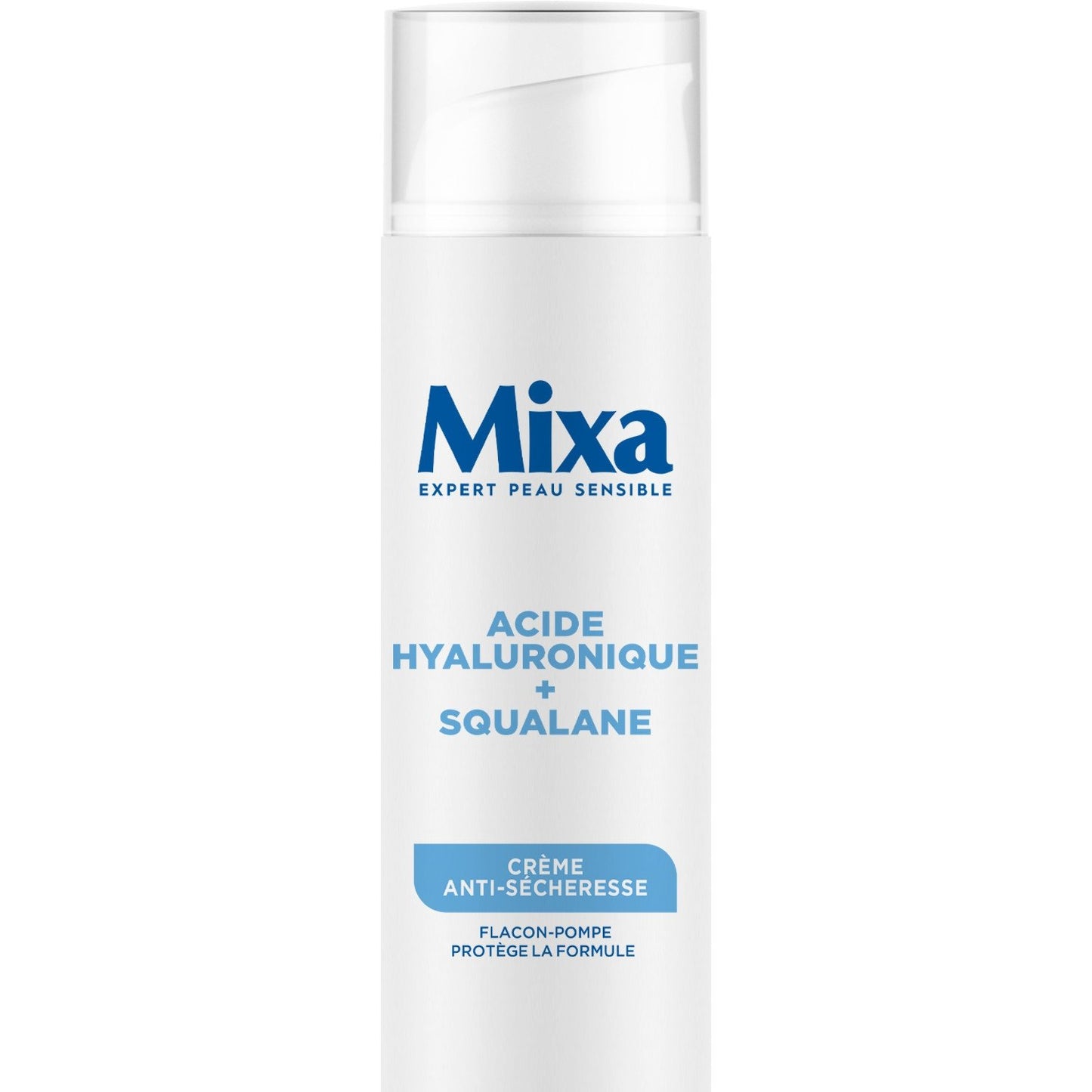 Soin Visage Crème Anti Sécheresse Acide Hyaluronique et Squalane MIXA le flacon de 50mL