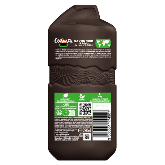 Gel douche Gommante Hammam Savon Noir et Éclats d'Argan USHUAIA